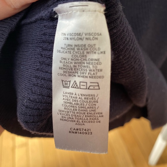 LOFT knit fitted ribbed sweater with gold button accents - Picture 5 of 5